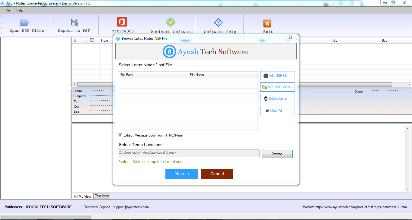 NSF to PST Converter software